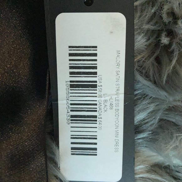 Lulus Malory Black Satin Short Strapless Bodycon Mini Dress Size Large - Picture 4 of 9